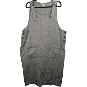 VTG Original TY Wear Women's Chevron Jumper Dress Acrylic Wool Black White Sz 20